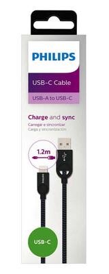 Philips DLC2628B/97 USB C - Örme Şarj & Data Kablo - Thumbnail