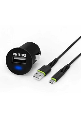 Philips - Philips DLP2520U/97 USB Araç Şarj Cihazı 2.1A + Micro USB Şarj Kablosu 1.2 mt