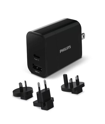 Philips - Philips DLP2621T/00 Universal 2 Çıkışlı Type-C ve USB Şarj Adaptörü