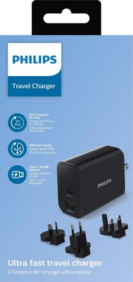 Philips DLP2621T/00 Universal 2 Çıkışlı Type-C ve USB Şarj Adaptörü - Thumbnail