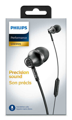 Philips SHE9105BK/00 Mikrofonlu Kulakiçi Kulaklık - Thumbnail