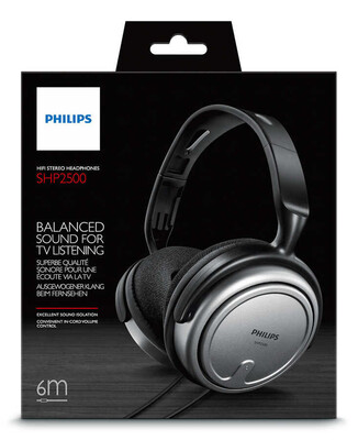 Philips SHP2500/10 Kulaküstü Kulaklık 6Mt Kablo ve Tv kulaklığı - Thumbnail